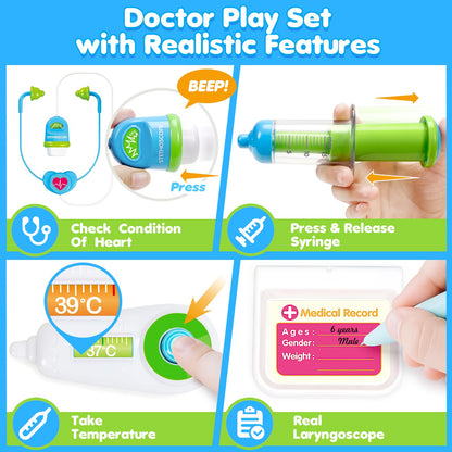 Doctor Kit For Toddlers Interactive Tablet With Stethoscope-Toys Galore