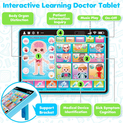 Doctor Kit For Toddlers Interactive Tablet With Stethoscope-Toys Galore