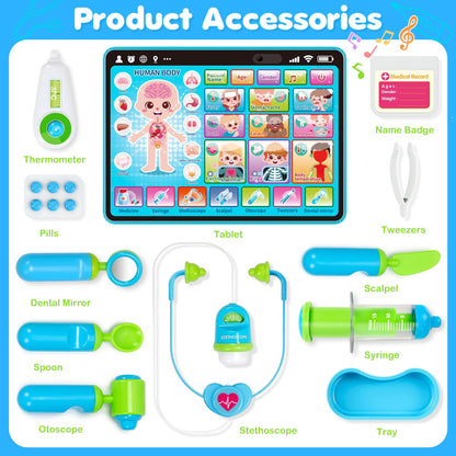 Doctor Kit For Toddlers Interactive Tablet With Stethoscope-Toys Galore