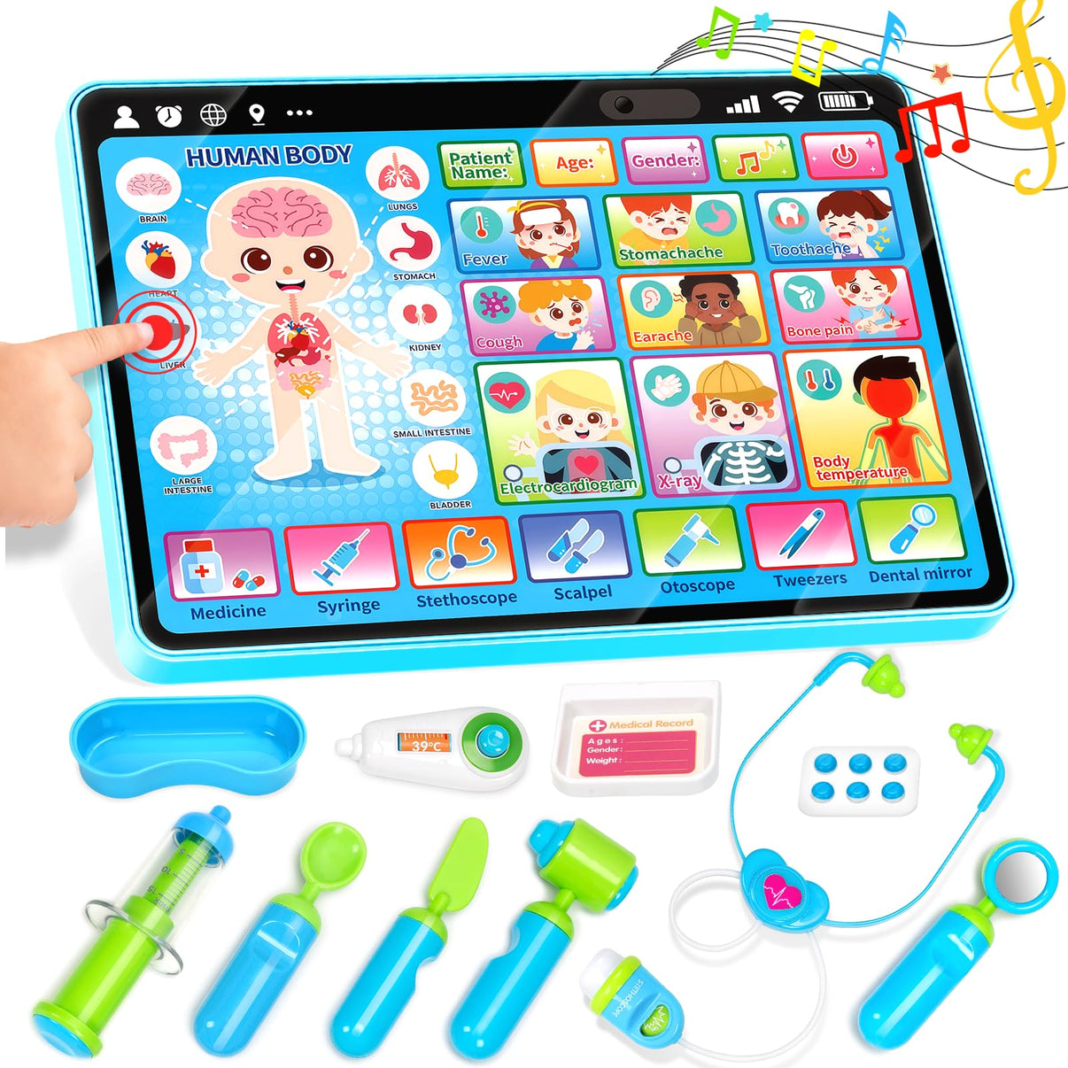 Doctor Kit For Toddlers Interactive Tablet With Stethoscope-Toys Galore