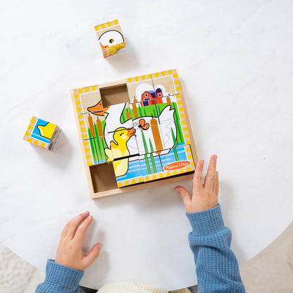 Farm Wooden Cube Puzzle 6-in-1 for Toddlers-Toys Galore
