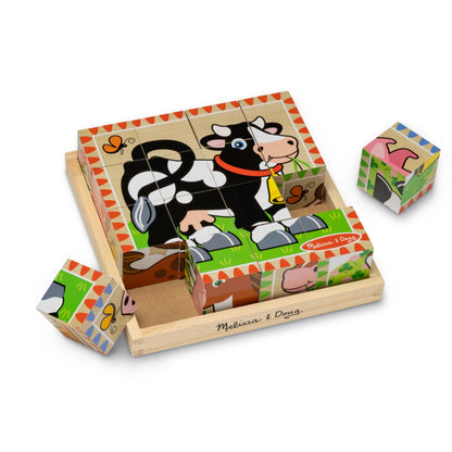 Farm Wooden Cube Puzzle 6-in-1 for Toddlers-Toys Galore