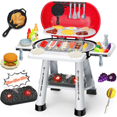 Kids Interactive BBQ Grill Playset Realistic Smoke-Toys Galore