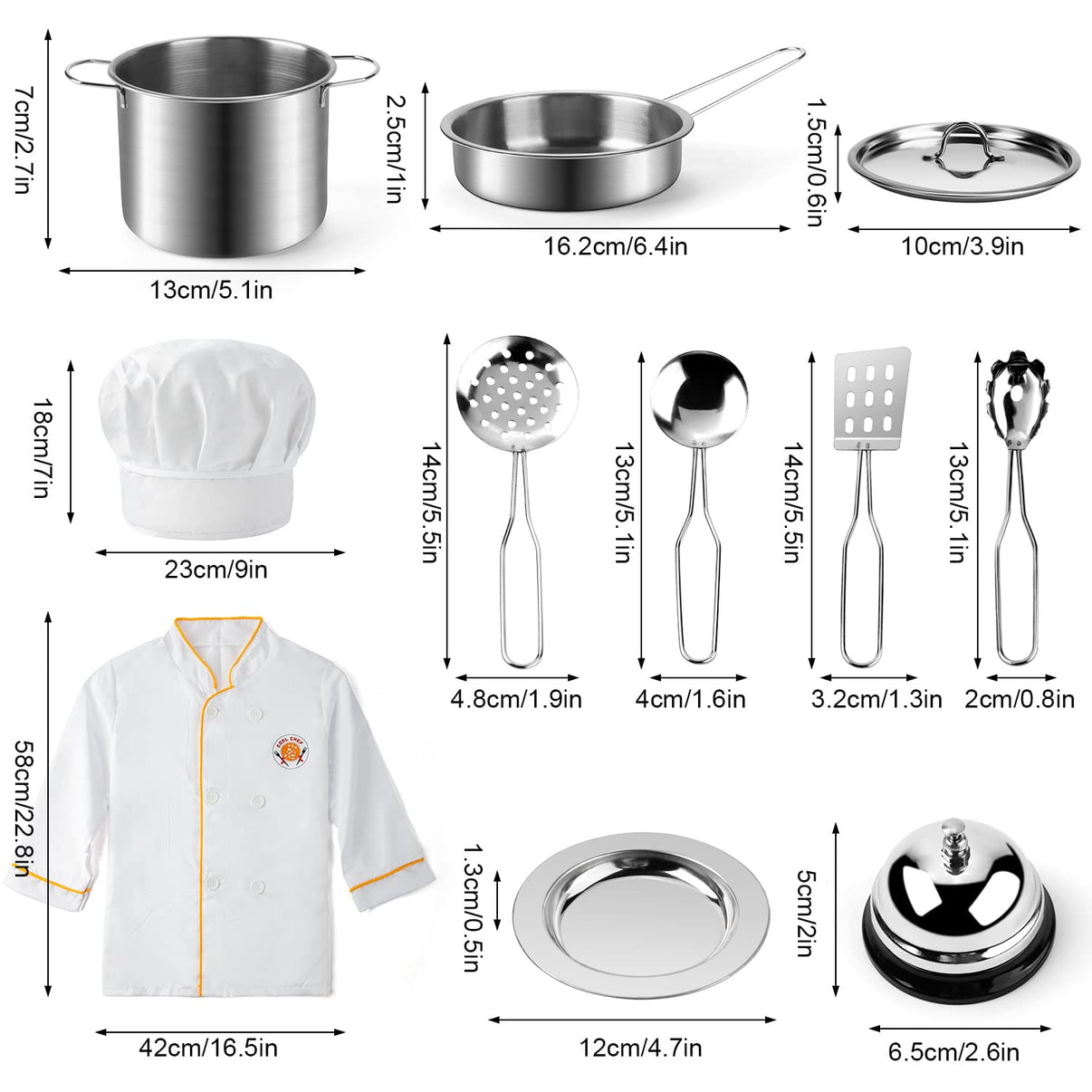 Kids Premium Pretend Play Kitchen Set Stainless Pots-Toys Galore