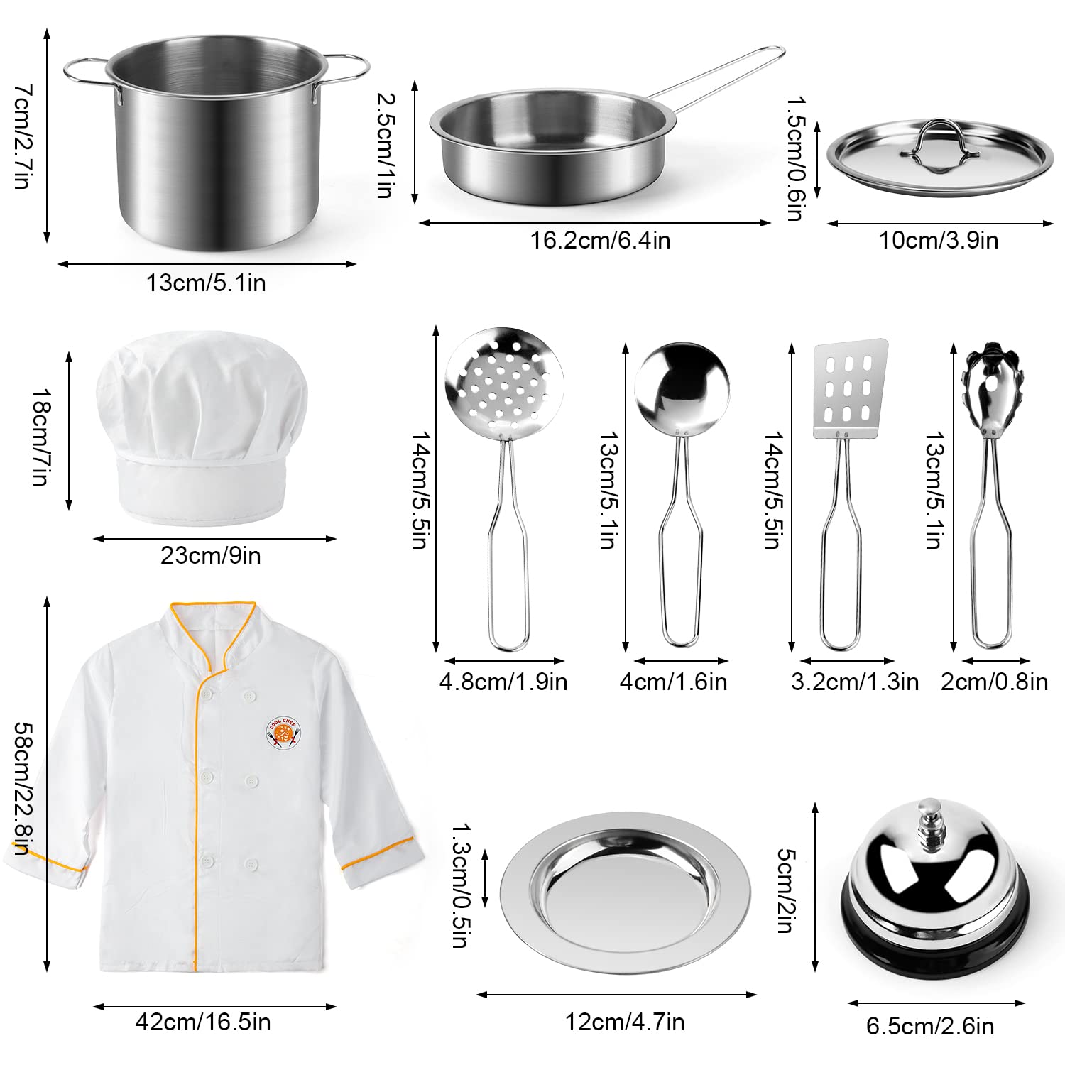 Kids Premium Pretend Play Kitchen Set Stainless Pots-Toys Galore